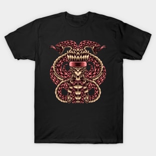 Artwork Illustration Youth With Vicious Snake Companion T-Shirt